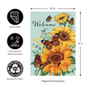 Butterfly Glow Burlap House Flag