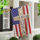 Patriotic Cross Burlap House Flag