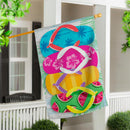 Stacked Flip Flop Burlap House Flag
