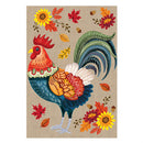 Harvest Rooster Burlap House Flag