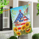 Stars and Sparrows Suede House Flag