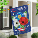Red, White, & Blue Blessed Suede House Flag