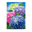 Multicolor Hydrangeas Suede House Flag
