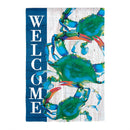 Blue Crab Welcome Suede House Flag
