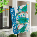 Blue Crab Welcome Suede House Flag
