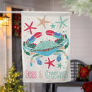 Seas & Greetings Suede House Flag