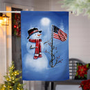 Patriotic Snowman Suede House Flag