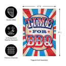 Time for BBQ Garden Burlap Flag