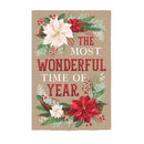 The Most Wonderful Time of the Year Burlap Garden Flag