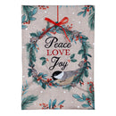 Chickadee Wreath Burlap Garden Flag