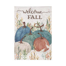 Welcome Fall Pumpkins Burlap Garden Flag