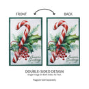 Season's Greetings Candy Cane Burlap Garden Flag_x000D_
