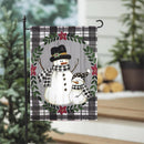 Country Snowmen Moire Garden Flag
