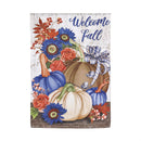 Welcome Fall Neutral Garden Suede Flag