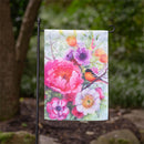 Bird Blossom Suede Garden Flag
