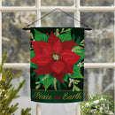 Peace on Earth Poinsettia Suede Garden Flag_x000D_