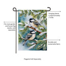 Winter Chickadee Friends Suede Garden Flag_x000D_