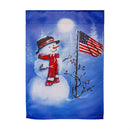 Patriotic Snowman Suede Garden Flag_x000D_