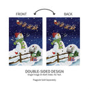 Santa & Snowman Suede Garden Flag_x000D_