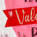 Happy Valentine's Day Heart and Floral Applique House Flag