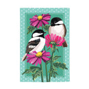 Chickadee Friends Applique House Flag