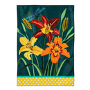 Daylilies Applique House Flag