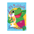 5 o Clock Frog Applique House Flag