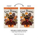 Give Thanks Patterned Turkey Applique Garden Flag_x000D_
