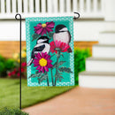 Chickadee Friends Applique Garden Flag