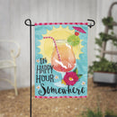 It's Happy Hour Somewhere Applique Garden Flag