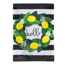 Magnolia Leaves and Lemon Applique Garden Flag