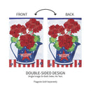 Patriotic Geraniums  Applique Garden Flag