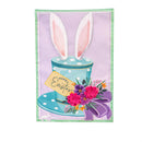 Happy Easter Floral Hat Applique Garden Flag