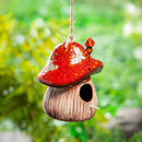 Garden of Wonder Bird House, Ceramic Fantasy Mushroom