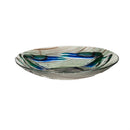 18" Hand Painted Embossed Glass Bird Bath, Blue Crab