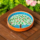 10" Terracotta Mosaic Bird Bath, Bountiful Tree
