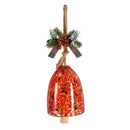 Solar Art Glass Speckle Red and Blue Bell Chime with Artificial
