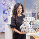 Season to Sparkle Garden Statue, LED MGO Statue, Snowy Santa and Snowman, 14"H, Asst of 2