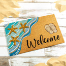 Beach Vibes Only Coir Mat with Rubber Embossed Flip Flops