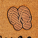 Beach Vibes Only Coir Mat with Rubber Embossed Flip Flops