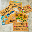 Beach Vibes Only Coir Mat with Rubber Embossed Flip Flops