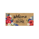 Red, White, and Blue Floral Fun Flocked Sassafras Coir Switch Mat