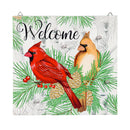 Holiday Poinsettia Garden Stake, Solar Sign-sational Greeter Stake, Winter Cardinal Couple, 55"H