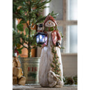 24"H Snowman with Solar Lantern Garden Statuary,2sp6970