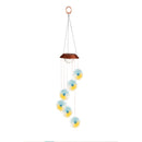 Evergreen Garden Accents,Color Changing Solar Mobile with Spinning Light Refractor, Florals