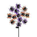 44"H Light Movement Solar Garden Stake, Purple Spider Web
