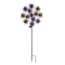 44"H Light Movement Solar Garden Stake, Purple Spider Web