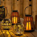 Caged Candle Holder Solar Lantern 2 ASST