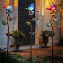Cottage Garden Rain Gauge, Solar Perched Bird Garden Stake, 36"H, CDU