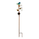 Cottage Garden Rain Gauge, Solar Perched Bird Garden Stake, 36"H, CDU